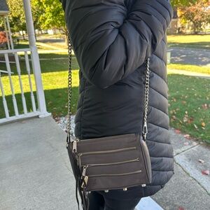 REBECCA MINKOFF CROSSBODY BAG LEATHER HARDWARE LAVENDER DUST